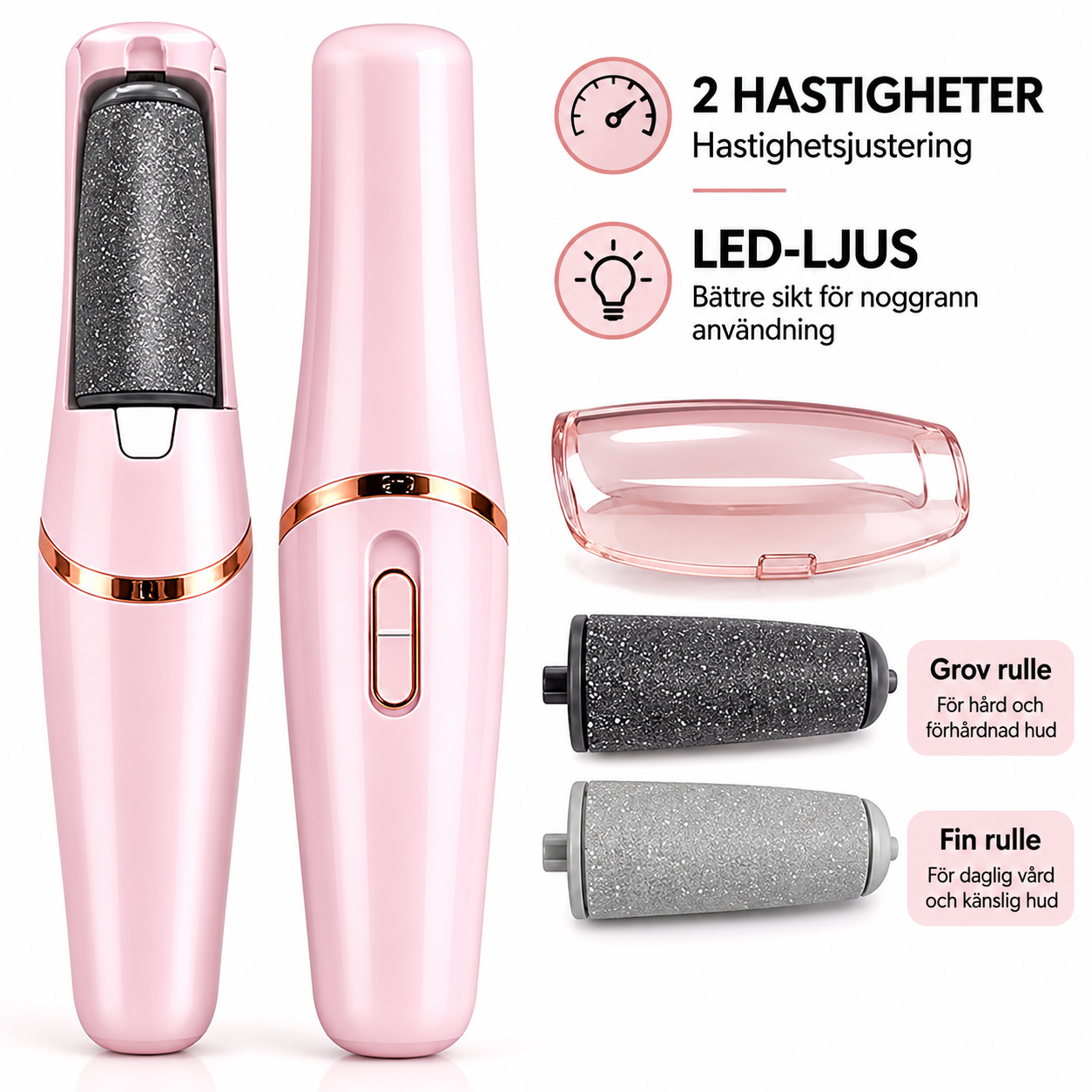 Elektrisk Fotfil med USB-laddning och 2-stegs hastighetsjustering