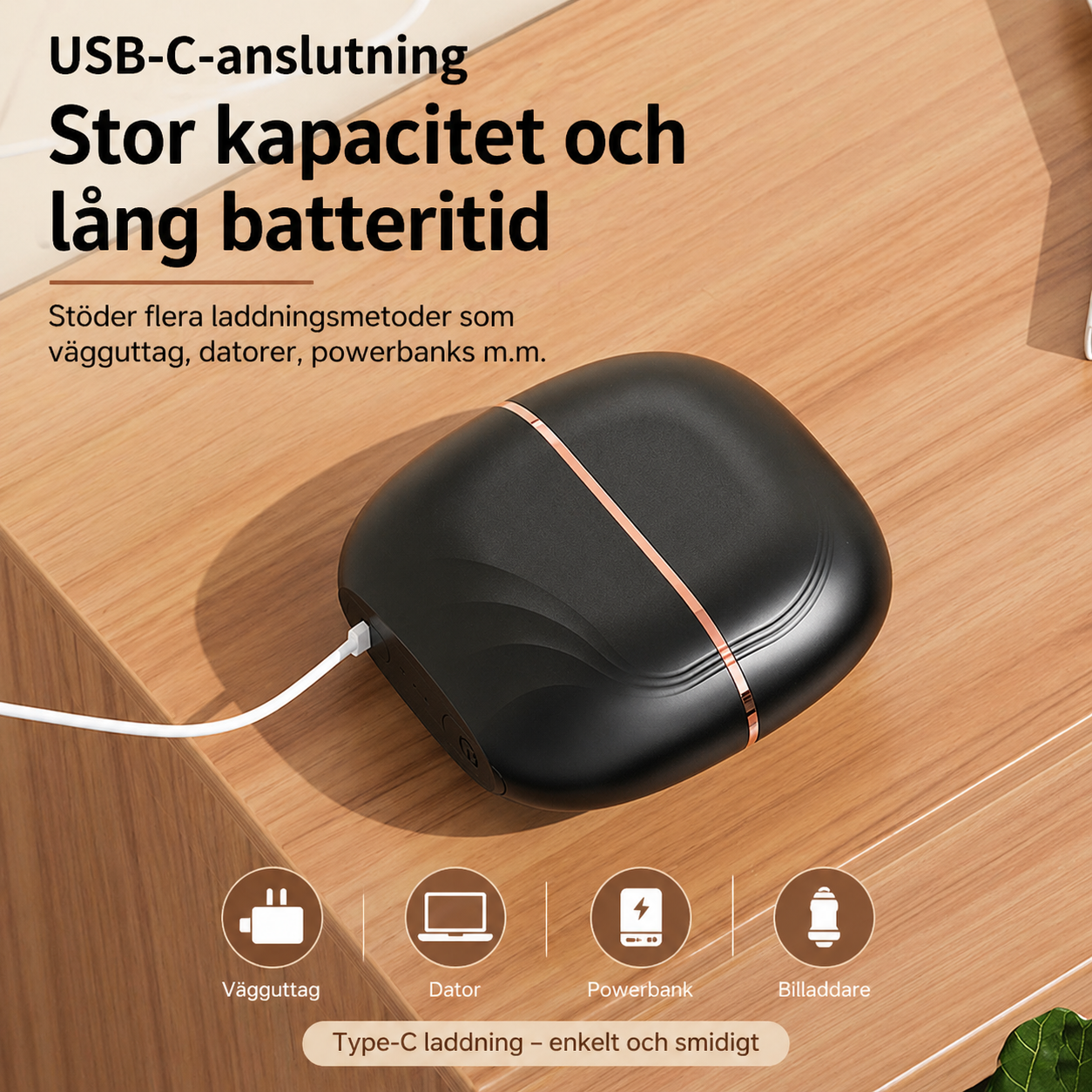 Mini Plattborste – Trådlös & Portabel Hårplattningskam med Skonsam Styling