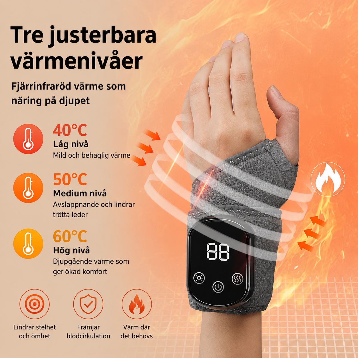 Ergonomisk Handmassör med Fysioterapivärme