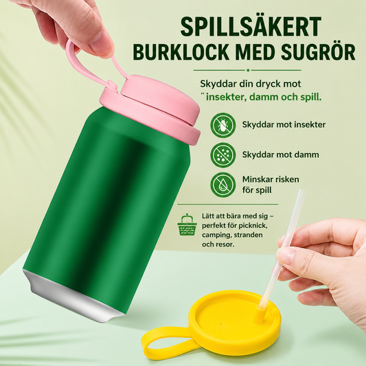 🌞🥤 Burklock med Sugrör – Slipp Insekter i Din Dryck